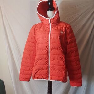 Adidas Orange And White Women/Teen Puffer Jacket Size XL
